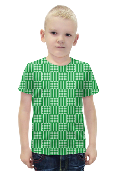 Заказать детскую футболку в Москве. Футболка с полной запечаткой для мальчиков Горох и линия от valezar - готовые дизайны и нанесение принтов.