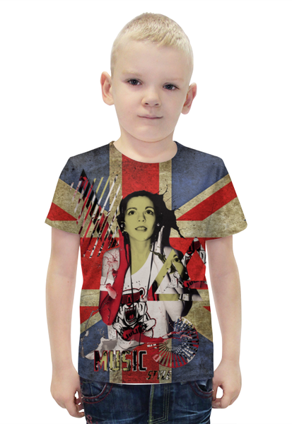 Заказать детскую футболку в Москве. Футболка с полной запечаткой для мальчиков UK Music Style  от madfive5 - готовые дизайны и нанесение принтов.