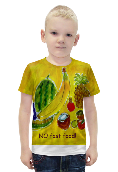 Заказать детскую футболку в Москве. Футболка с полной запечаткой для мальчиков Фрукты от mrs-snit@yandex.ru - готовые дизайны и нанесение принтов.