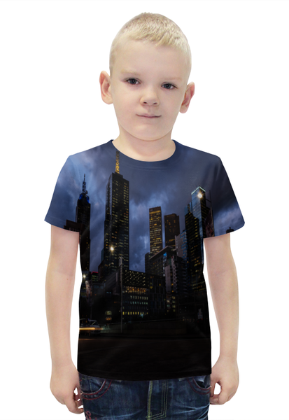 Заказать детскую футболку в Москве. Футболка с полной запечаткой для мальчиков Город от THE_NISE  - готовые дизайны и нанесение принтов.