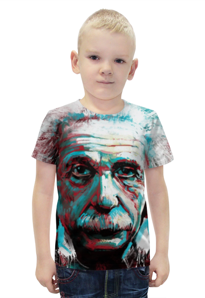 Заказать детскую футболку в Москве. Футболка с полной запечаткой для мальчиков Альберт Эйнштейн от aleks_say - готовые дизайны и нанесение принтов.