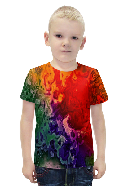 Заказать детскую футболку в Москве. Футболка с полной запечаткой для мальчиков Цветные краски от THE_NISE  - готовые дизайны и нанесение принтов.