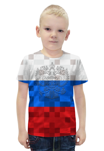 Заказать детскую футболку в Москве. Футболка с полной запечаткой для мальчиков РОССИЯ (футбол) от balden - готовые дизайны и нанесение принтов.