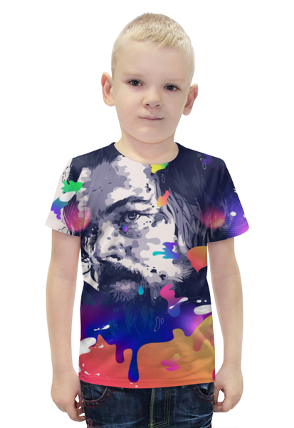 Заказать детскую футболку в Москве. Футболка с полной запечаткой для мальчиков Леонардо Ди Каприо | Выживший от sandster - готовые дизайны и нанесение принтов.