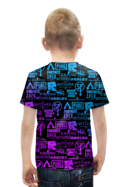 Заказать детскую футболку в Москве. Футболка с полной запечаткой для мальчиков Логотипы игр от weeert - готовые дизайны и нанесение принтов.