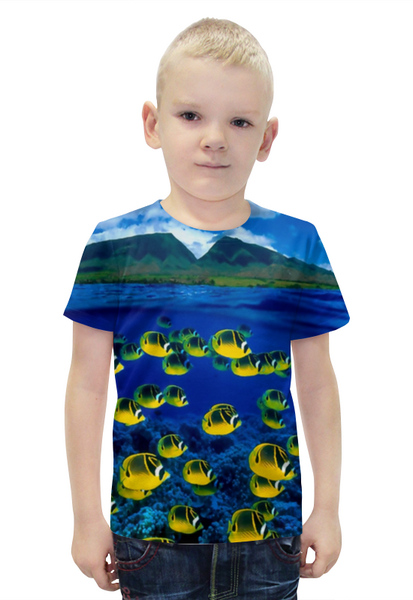 Заказать детскую футболку в Москве. Футболка с полной запечаткой для мальчиков  Морской риф от THE_NISE  - готовые дизайны и нанесение принтов.