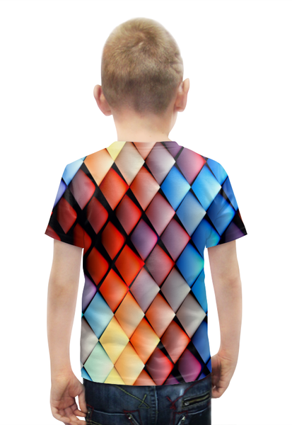 Заказать детскую футболку в Москве. Футболка с полной запечаткой для мальчиков Кубики абстракция от THE_NISE  - готовые дизайны и нанесение принтов.