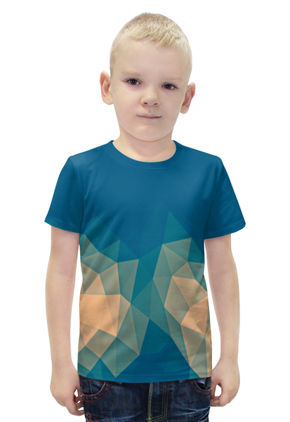 Заказать детскую футболку в Москве. Футболка с полной запечаткой для мальчиков Объемный синий от THE_NISE  - готовые дизайны и нанесение принтов.