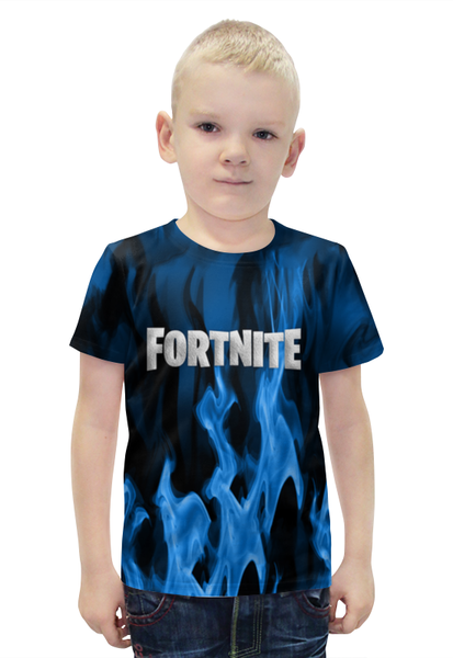 Заказать детскую футболку в Москве. Футболка с полной запечаткой для мальчиков Fortnite от weeert - готовые дизайны и нанесение принтов.
