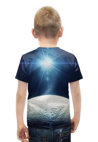 Заказать детскую футболку в Москве. Футболка с полной запечаткой для мальчиков The Mun (The Planet) от ISliM - готовые дизайны и нанесение принтов.