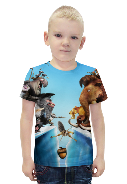 Заказать детскую футболку в Москве. Футболка с полной запечаткой для мальчиков Ледниковый период от skynatural - готовые дизайны и нанесение принтов.