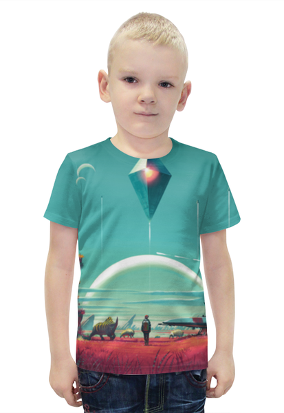 Заказать детскую футболку в Москве. Футболка с полной запечаткой для мальчиков No Man's Sky от Y L - готовые дизайны и нанесение принтов.