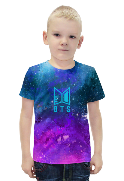 Заказать детскую футболку в Москве. Футболка с полной запечаткой для мальчиков Группа BTS от THE_NISE  - готовые дизайны и нанесение принтов.