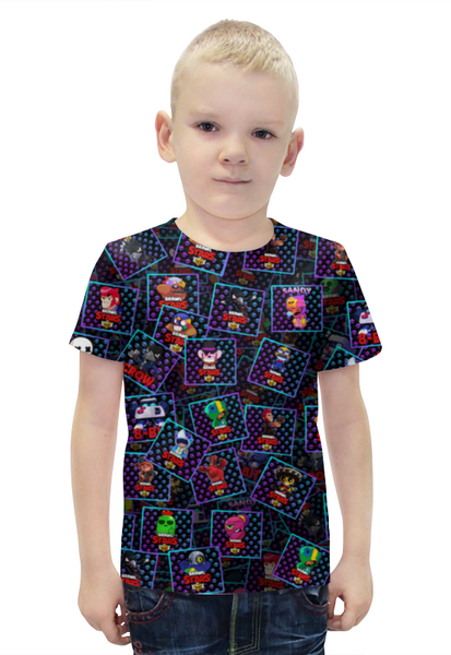 Заказать детскую футболку в Москве. Футболка с полной запечаткой для мальчиков Brawl Stars ПЕРСОНАЖИ от weeert - готовые дизайны и нанесение принтов.