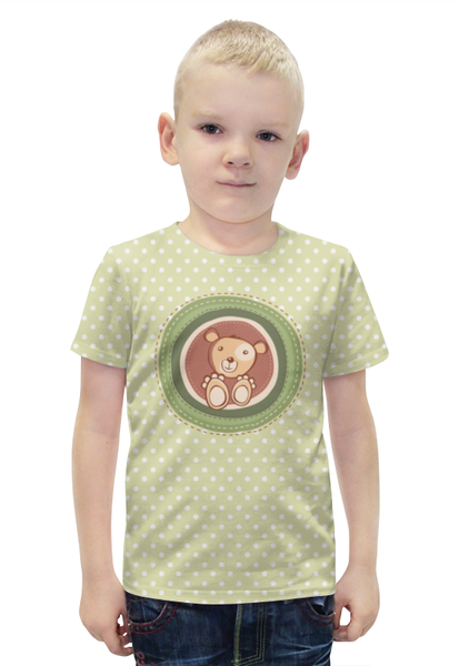 Заказать детскую футболку в Москве. Футболка с полной запечаткой для мальчиков Медвежонок от BeliySlon - готовые дизайны и нанесение принтов.