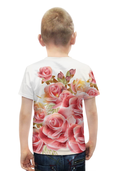 Заказать детскую футболку в Москве. Футболка с полной запечаткой для мальчиков Букет роз от Ирина - готовые дизайны и нанесение принтов.