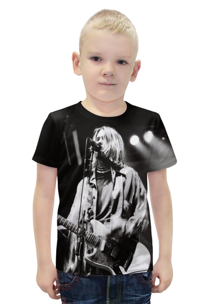 Заказать детскую футболку в Москве. Футболка с полной запечаткой для мальчиков kurt cobain guitar full print от rancid - готовые дизайны и нанесение принтов.
