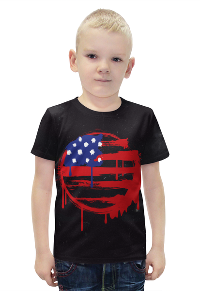 Заказать детскую футболку в Москве. Футболка с полной запечаткой для мальчиков American Flag (Американский флаг) от Илья Щеблецов - готовые дизайны и нанесение принтов.