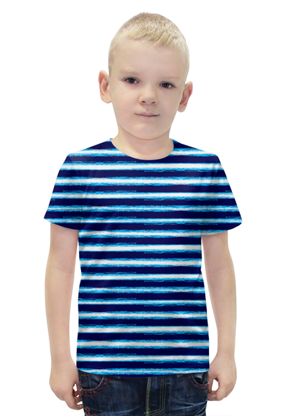 Заказать детскую футболку в Москве. Футболка с полной запечаткой для мальчиков тельняшка от irinavk - готовые дизайны и нанесение принтов.