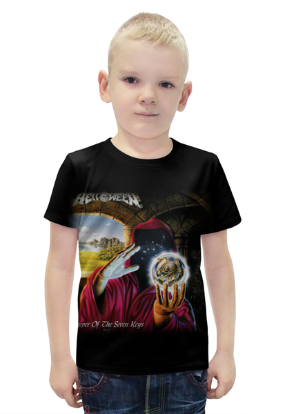 Заказать детскую футболку в Москве. Футболка с полной запечаткой для мальчиков Helloween ( rock band ) от Leichenwagen - готовые дизайны и нанесение принтов.