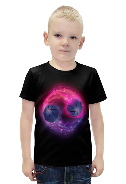 Заказать детскую футболку в Москве. Футболка с полной запечаткой для мальчиков Пламенные мячи от THE_NISE  - готовые дизайны и нанесение принтов.