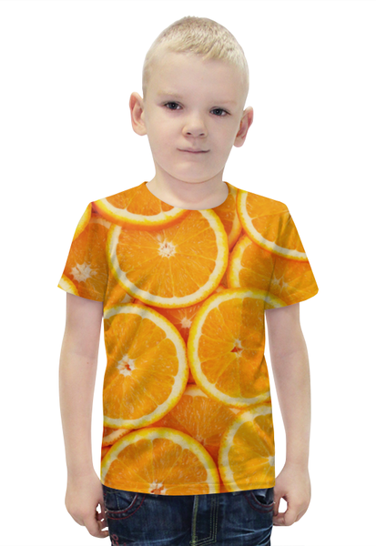Заказать детскую футболку в Москве. Футболка с полной запечаткой для мальчиков Апельсины от Виктор Гришин - готовые дизайны и нанесение принтов.