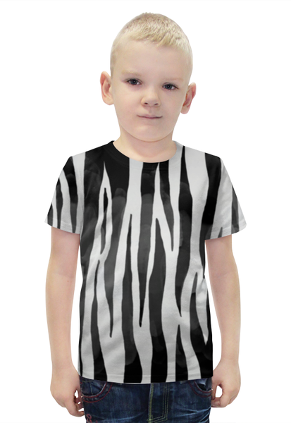 Заказать детскую футболку в Москве. Футболка с полной запечаткой для мальчиков Раскрас зебры от megashmot - готовые дизайны и нанесение принтов.