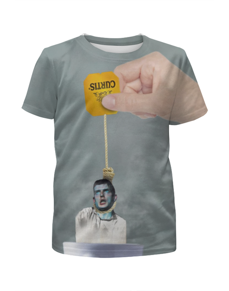 Заказать детскую футболку в Москве. Футболка с полной запечаткой для мальчиков Ian Curtis meme от Екатерина Бескова - готовые дизайны и нанесение принтов.