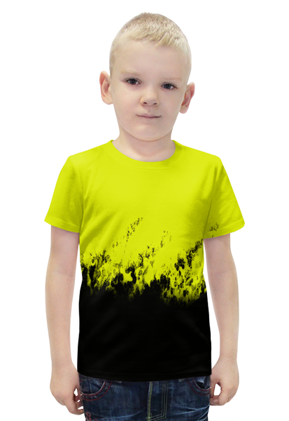 Заказать детскую футболку в Москве. Футболка с полной запечаткой для мальчиков Желто-черные краски от THE_NISE  - готовые дизайны и нанесение принтов.