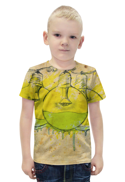 Заказать детскую футболку в Москве. Футболка с полной запечаткой для мальчиков Лампочка от Виктор Темнов - готовые дизайны и нанесение принтов.
