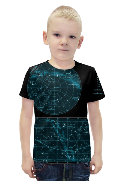Заказать детскую футболку в Москве. Футболка с полной запечаткой для мальчиков Карта звёздного неба от Виктор Гришин - готовые дизайны и нанесение принтов.