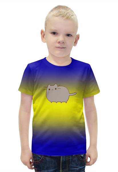 Заказать детскую футболку в Москве. Футболка с полной запечаткой для мальчиков котик от THE_NISE  - готовые дизайны и нанесение принтов.