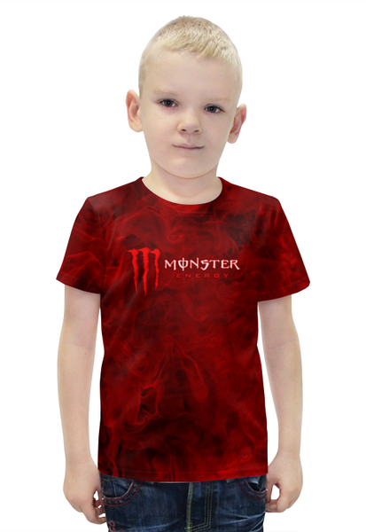 Заказать детскую футболку в Москве. Футболка с полной запечаткой для мальчиков Monster Energy от THE_NISE  - готовые дизайны и нанесение принтов.