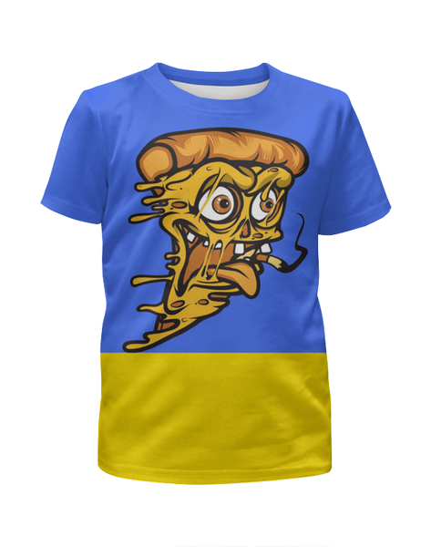 Заказать детскую футболку в Москве. Футболка с полной запечаткой для мальчиков Пицца зомби от ПРИНТЫ ПЕЧАТЬ  - готовые дизайны и нанесение принтов.