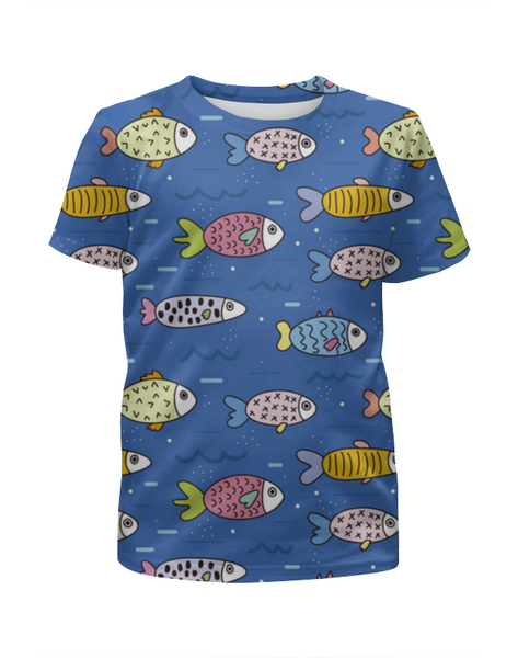 Заказать детскую футболку в Москве. Футболка с полной запечаткой для мальчиков под водой от Александр Мурадов - готовые дизайны и нанесение принтов.