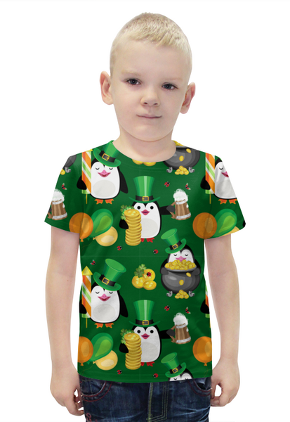Заказать детскую футболку в Москве. Футболка с полной запечаткой для мальчиков Веселые пингвины от IrinkaArt  - готовые дизайны и нанесение принтов.
