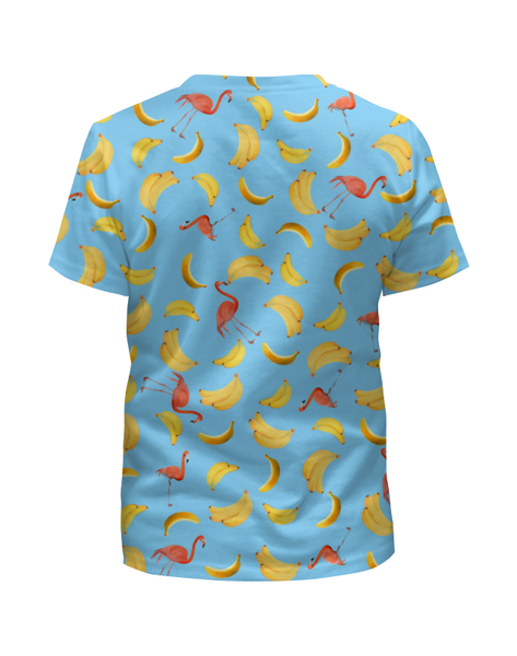 Заказать детскую футболку в Москве. Футболка с полной запечаткой для мальчиков Бананы и фламинго от valezar - готовые дизайны и нанесение принтов.
