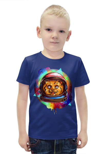 Заказать детскую футболку в Москве. Футболка с полной запечаткой для мальчиков В космосе от T-shirt print  - готовые дизайны и нанесение принтов.