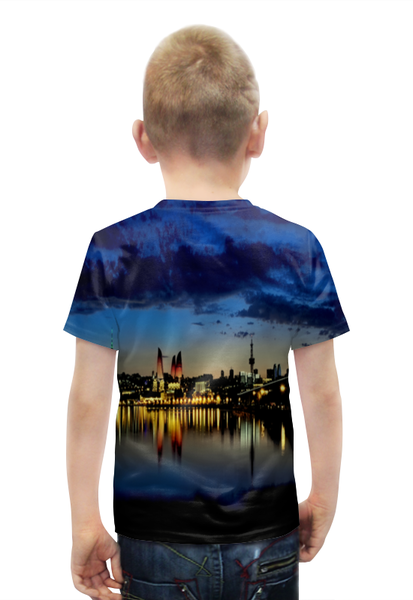 Заказать детскую футболку в Москве. Футболка с полной запечаткой для мальчиков Город-Баку от THE_NISE  - готовые дизайны и нанесение принтов.