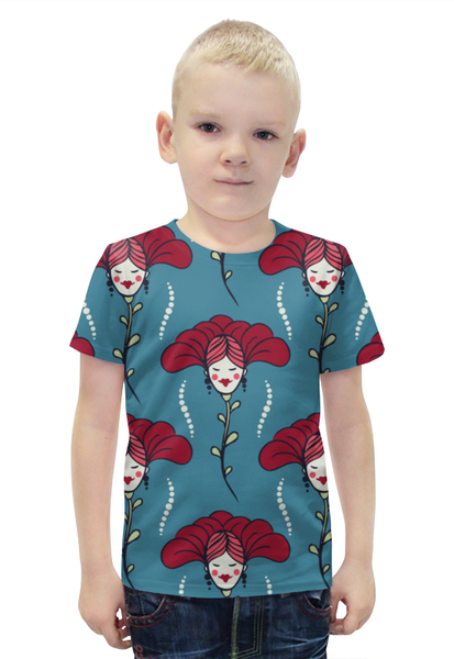 Заказать детскую футболку в Москве. Футболка с полной запечаткой для мальчиков Фантастические цветы от irinavk - готовые дизайны и нанесение принтов.