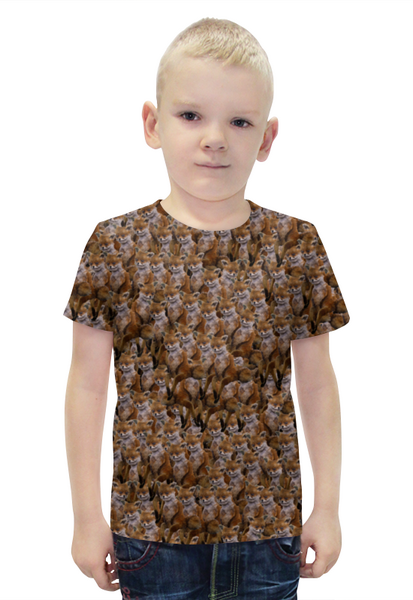 Заказать детскую футболку в Москве. Футболка с полной запечаткой для мальчиков Meme лиса от THE_NISE  - готовые дизайны и нанесение принтов.
