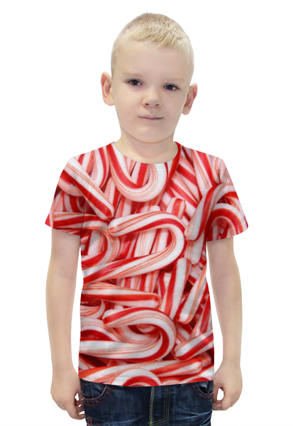 Заказать детскую футболку в Москве. Футболка с полной запечаткой для мальчиков Леденцы 3D от coolmag - готовые дизайны и нанесение принтов.