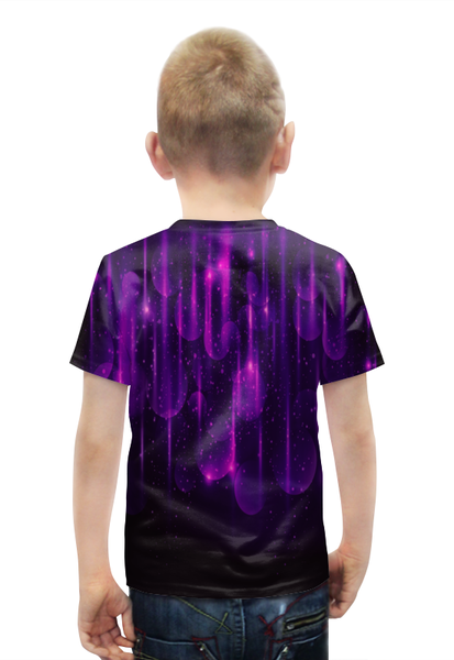 Заказать детскую футболку в Москве. Футболка с полной запечаткой для мальчиков Фиолетовые вспышки от THE_NISE  - готовые дизайны и нанесение принтов.