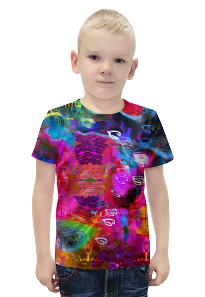 Заказать детскую футболку в Москве. Футболка с полной запечаткой для мальчиков Abstract Raster 372 от Мастер Спектр - готовые дизайны и нанесение принтов.