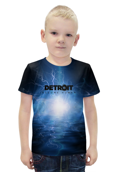 Заказать детскую футболку в Москве. Футболка с полной запечаткой для мальчиков Detroit от THE_NISE  - готовые дизайны и нанесение принтов.