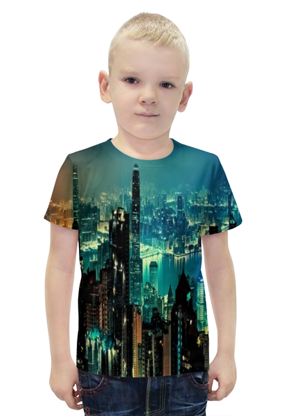 Заказать детскую футболку в Москве. Футболка с полной запечаткой для мальчиков New York от THE_NISE  - готовые дизайны и нанесение принтов.