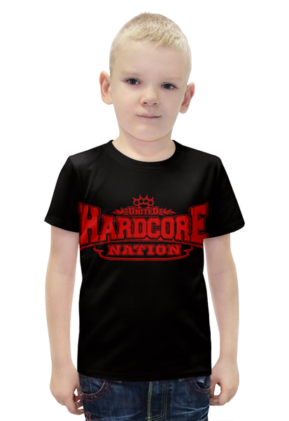 Заказать детскую футболку в Москве. Футболка с полной запечаткой для мальчиков United Hardcore Nation от Серега Шнайдер - готовые дизайны и нанесение принтов.