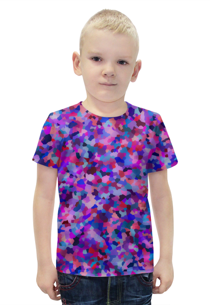 Заказать детскую футболку в Москве. Футболка с полной запечаткой для мальчиков Синенькие пятнышки от mistral3000@mail.ru - готовые дизайны и нанесение принтов.
