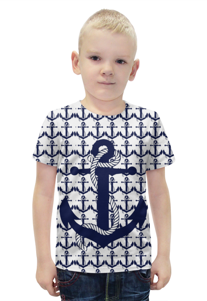 Заказать детскую футболку в Москве. Футболка с полной запечаткой для мальчиков Морская тема от ПРИНТЫ ПЕЧАТЬ  - готовые дизайны и нанесение принтов.