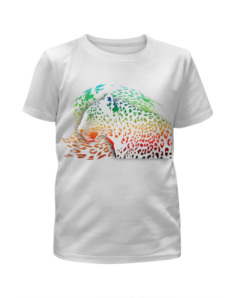 Заказать детскую футболку в Москве. Футболка с полной запечаткой для мальчиков Радужный леопард от Zorgo-Art  - готовые дизайны и нанесение принтов.
